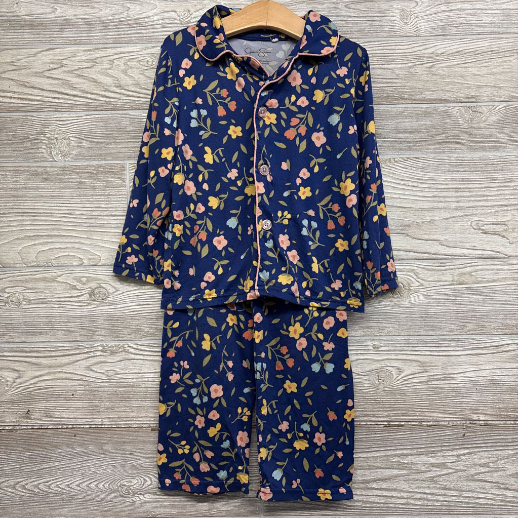2 Pc LS Button Up PJs Flowers 4