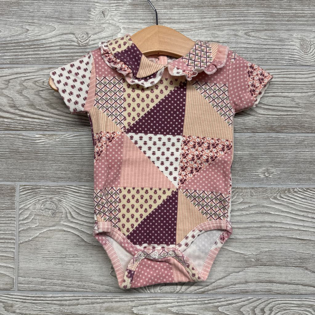 Collared Bodysuit Patchwork 3-6M