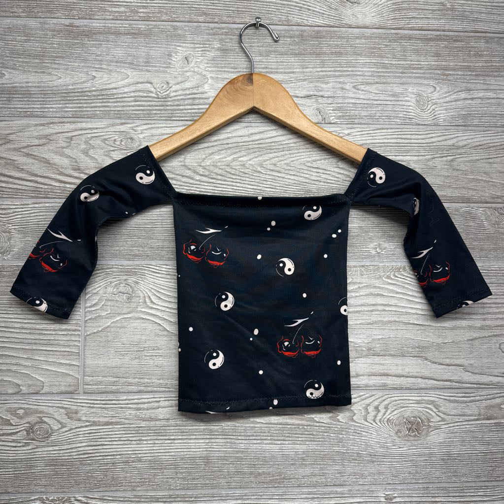 LS Off Shoulder Shirt Yin Yang Cherries 3T