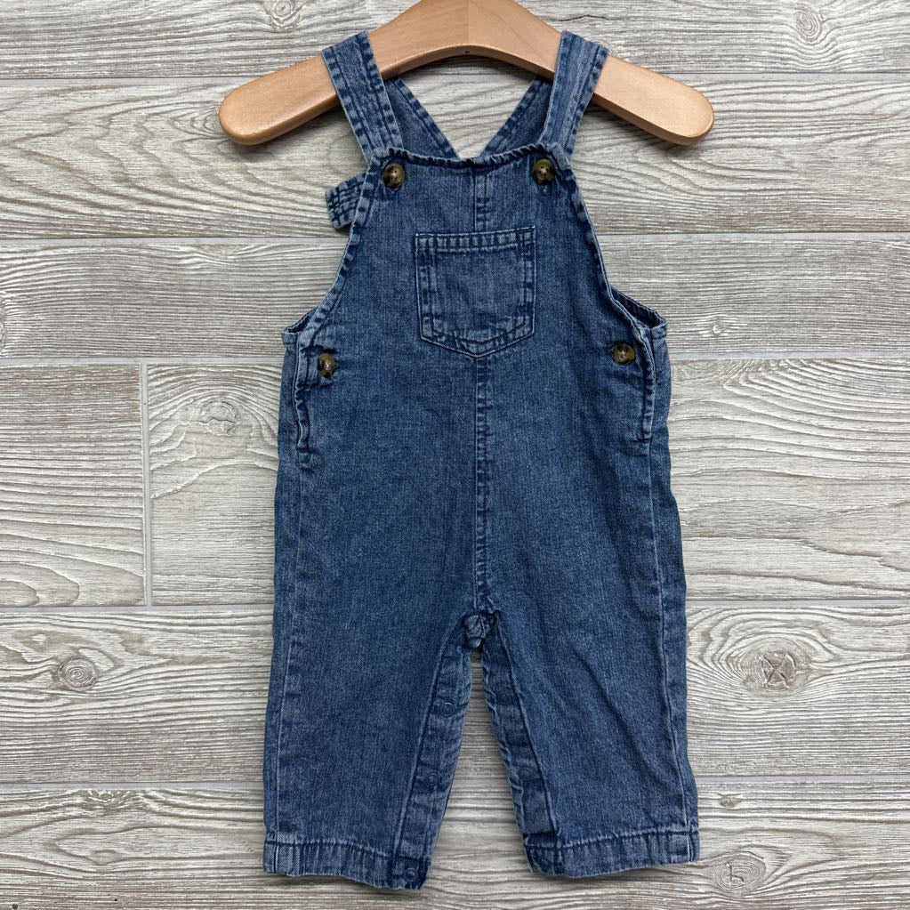 LS Shirt Stripes & Chambray Overalls 6M
