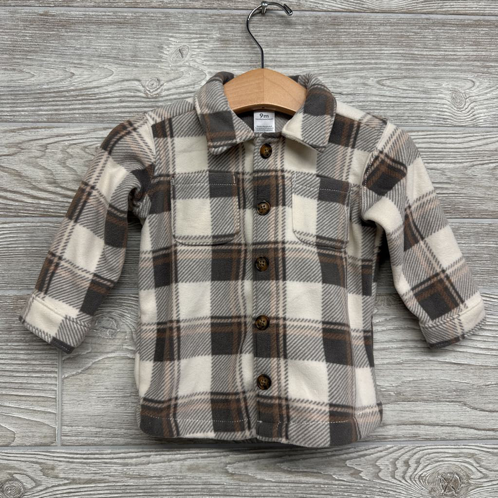 LS Plaid Fleece Button Up Shirt 9M