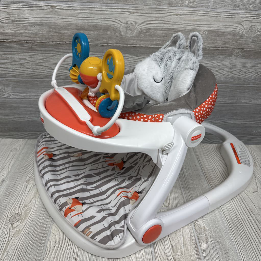 Peekaboo Fox Sit Me Up Floor Seat W/ Tray & Toy