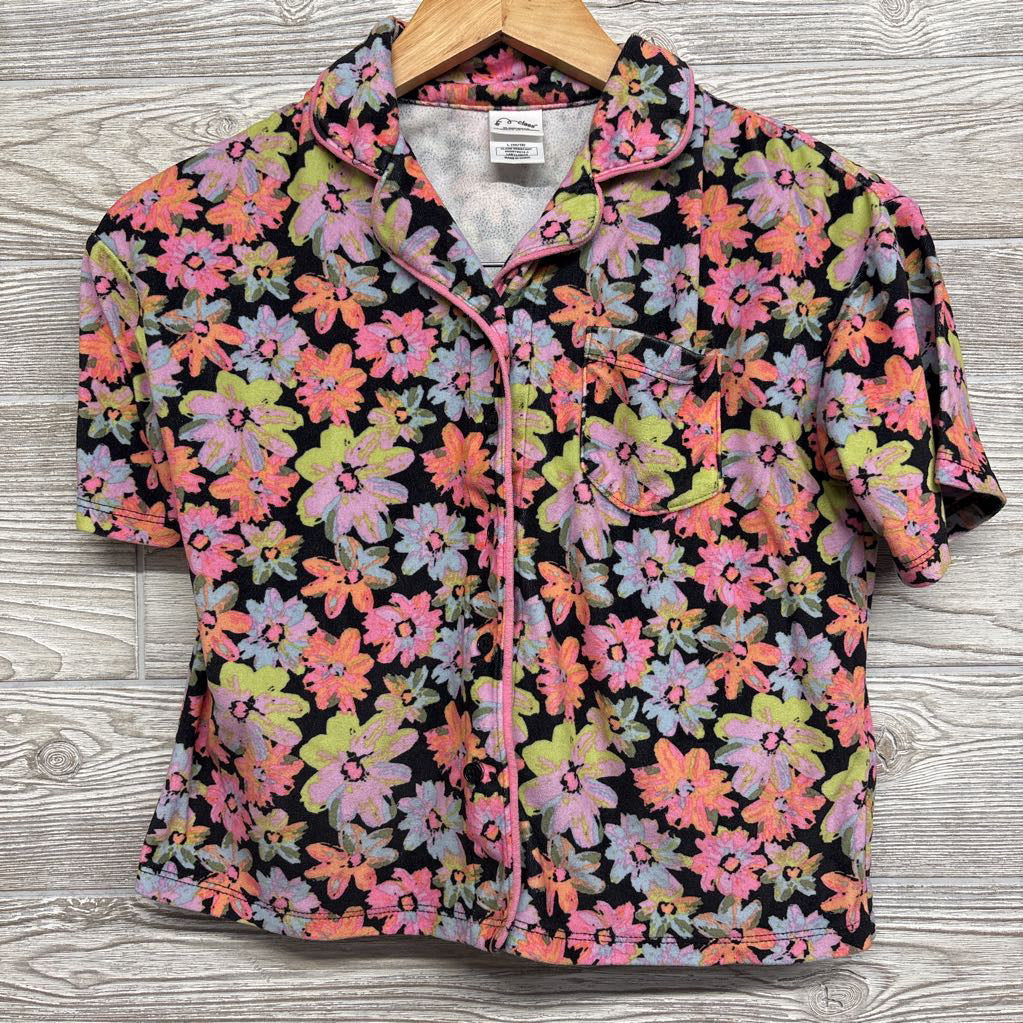 2 Pc LS Plush PJs Flowers 10-12