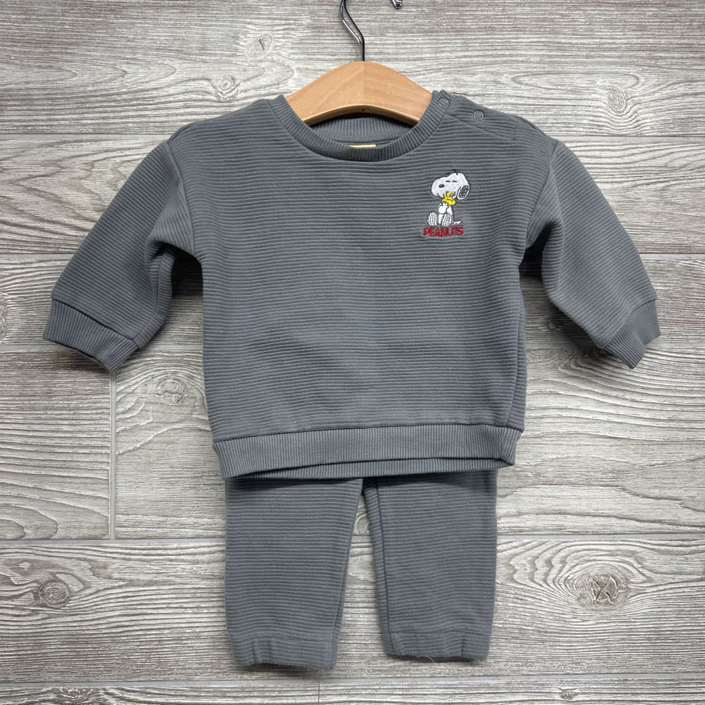 Ribbed Crewneck Snoopy Woodstock & Joggers 6-9M