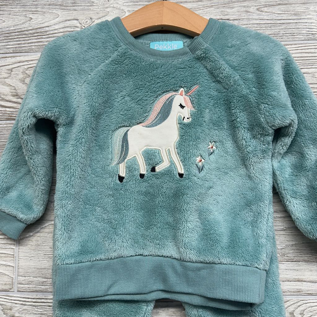 Plush Crewneck Unicorn & Joggers 18M