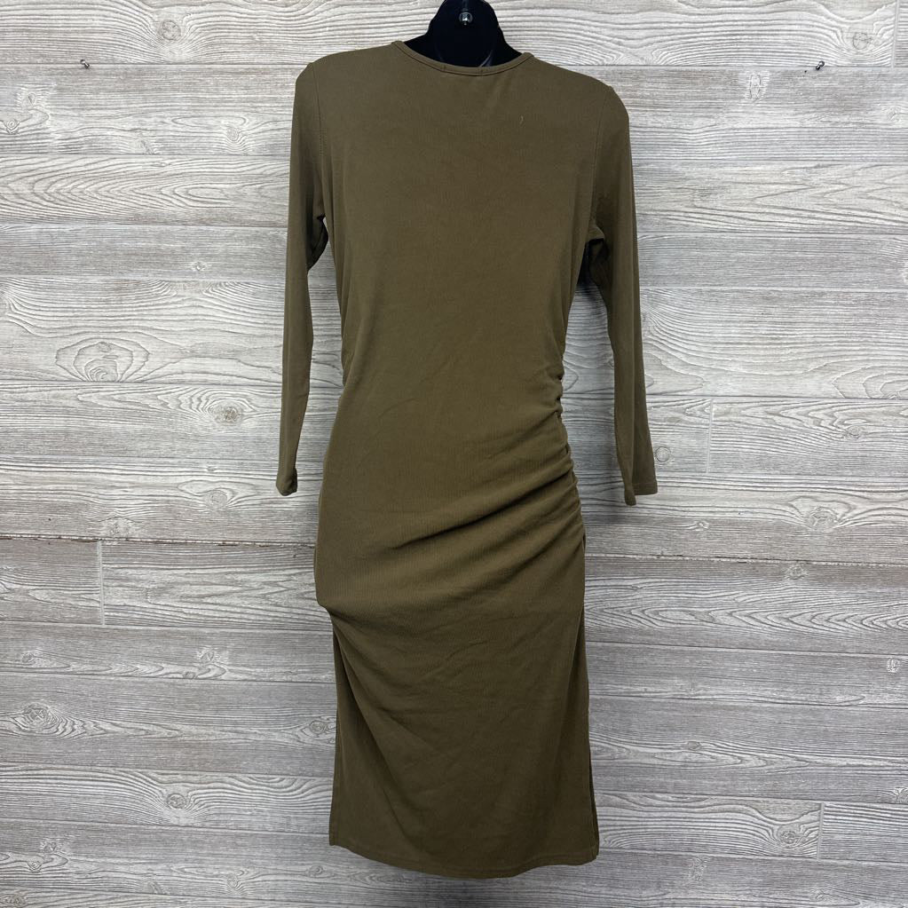 Ribbed LS Midi Dress Medium
