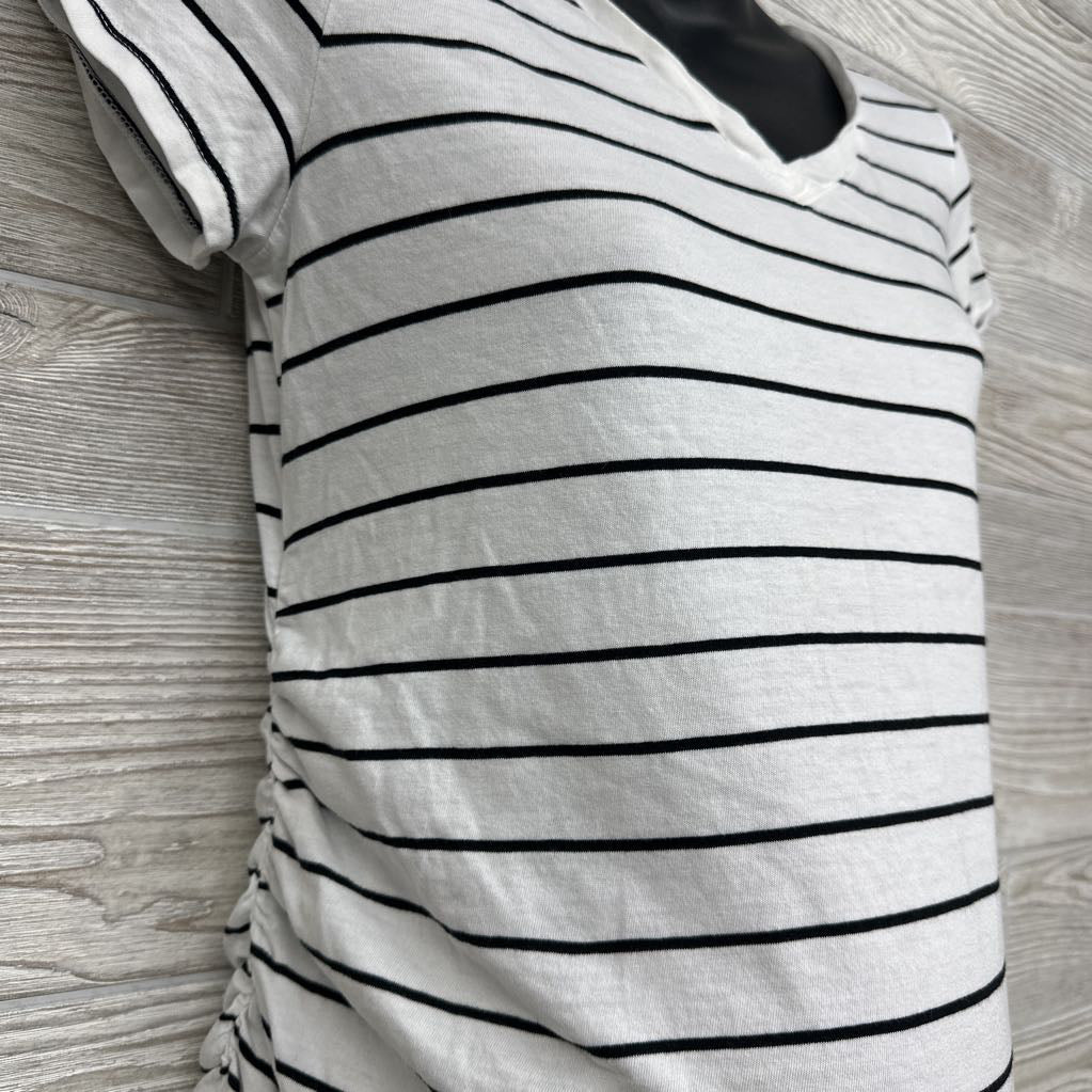 V Neck Ruched Shirt Stripes Small
