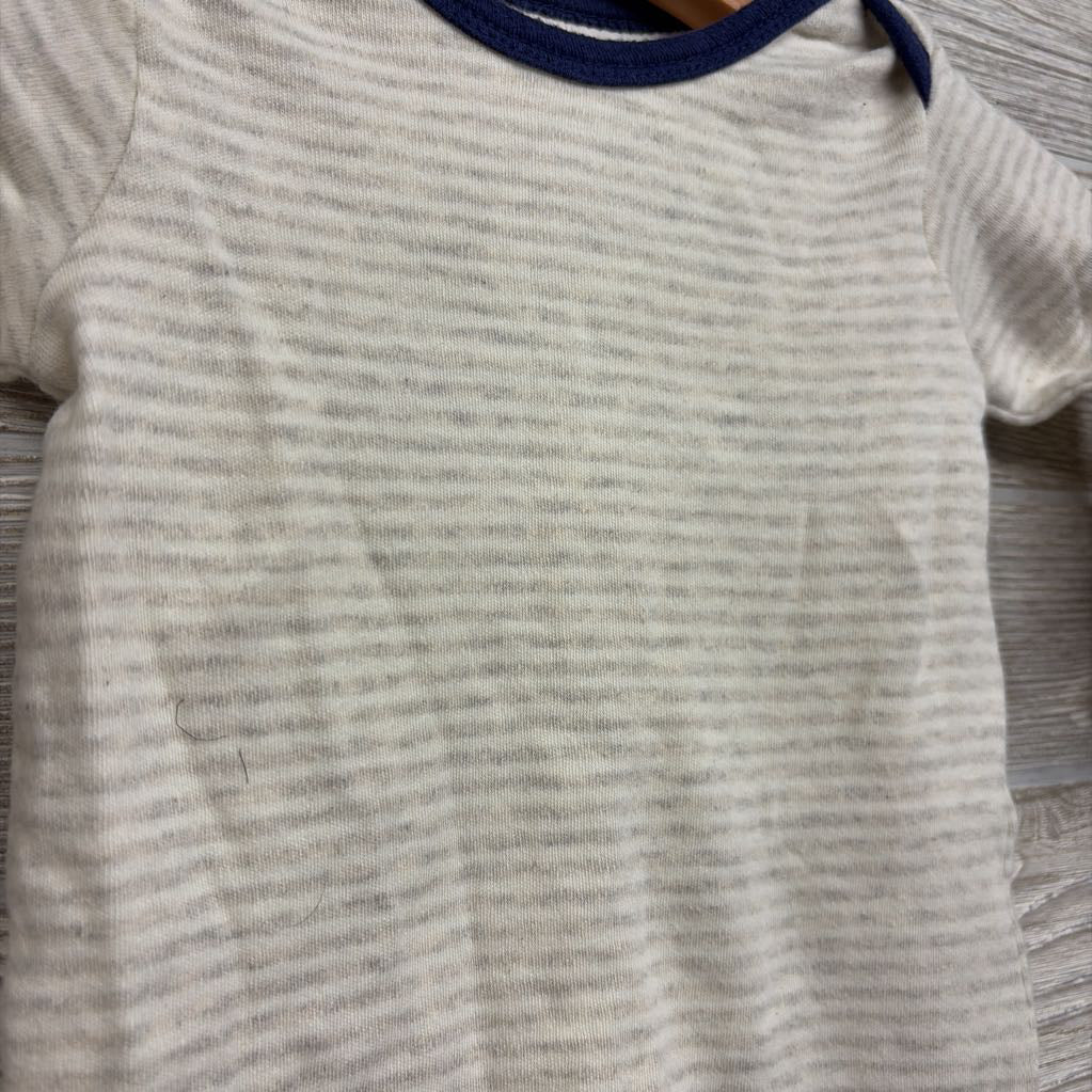LS PJ Gown Stripes 0-6M