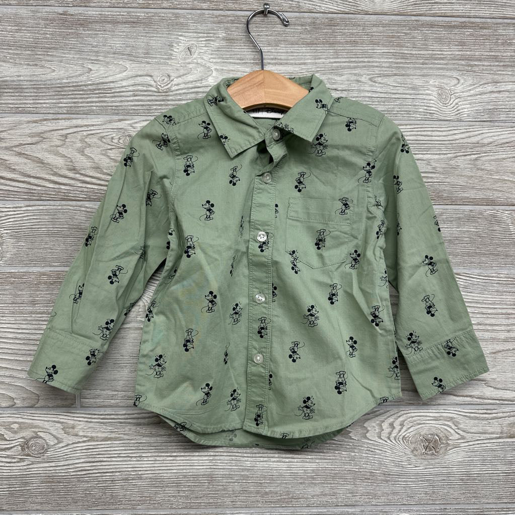 NEW Button Up Shirt Mickey Mouse 2t