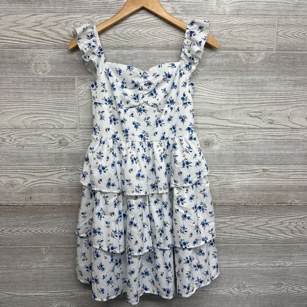 Tiered Flutter Strap Dress Flowers 12