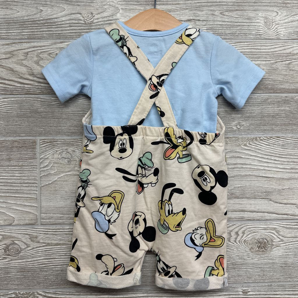 Shortalls Mickey Characters & Shirt 18M