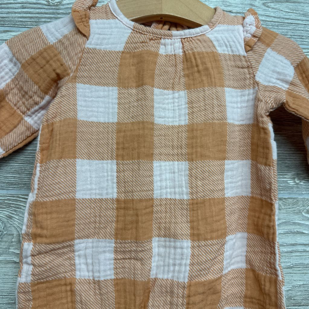 LS Gauze Plaid Outfit 3-6M