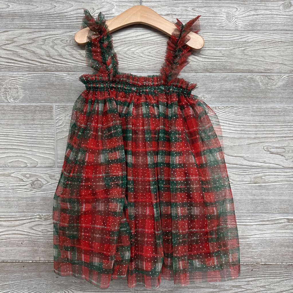 Tank Layered Tulle Dress Plaid 4t