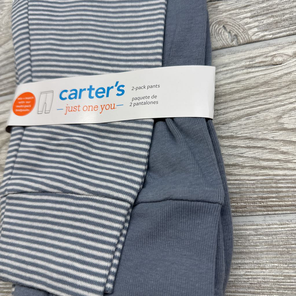 NEW 2 Pk Pants Stripes Solid 18M