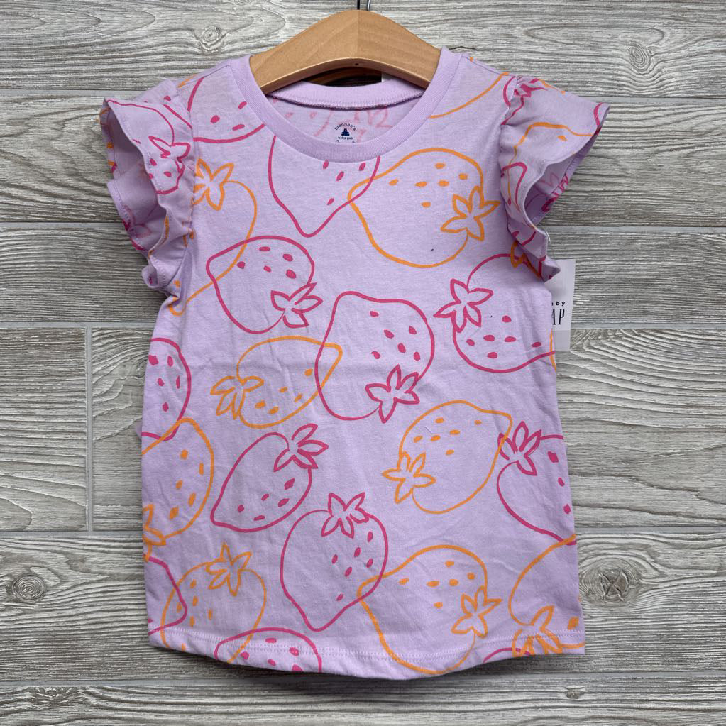 NEW Flutter Sleeve Shirt & Shorts Ruffle Trim Strawberries 5