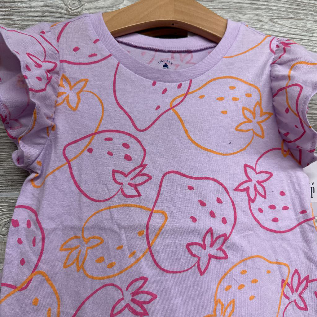 NEW Flutter Sleeve Shirt & Shorts Ruffle Trim Strawberries 5
