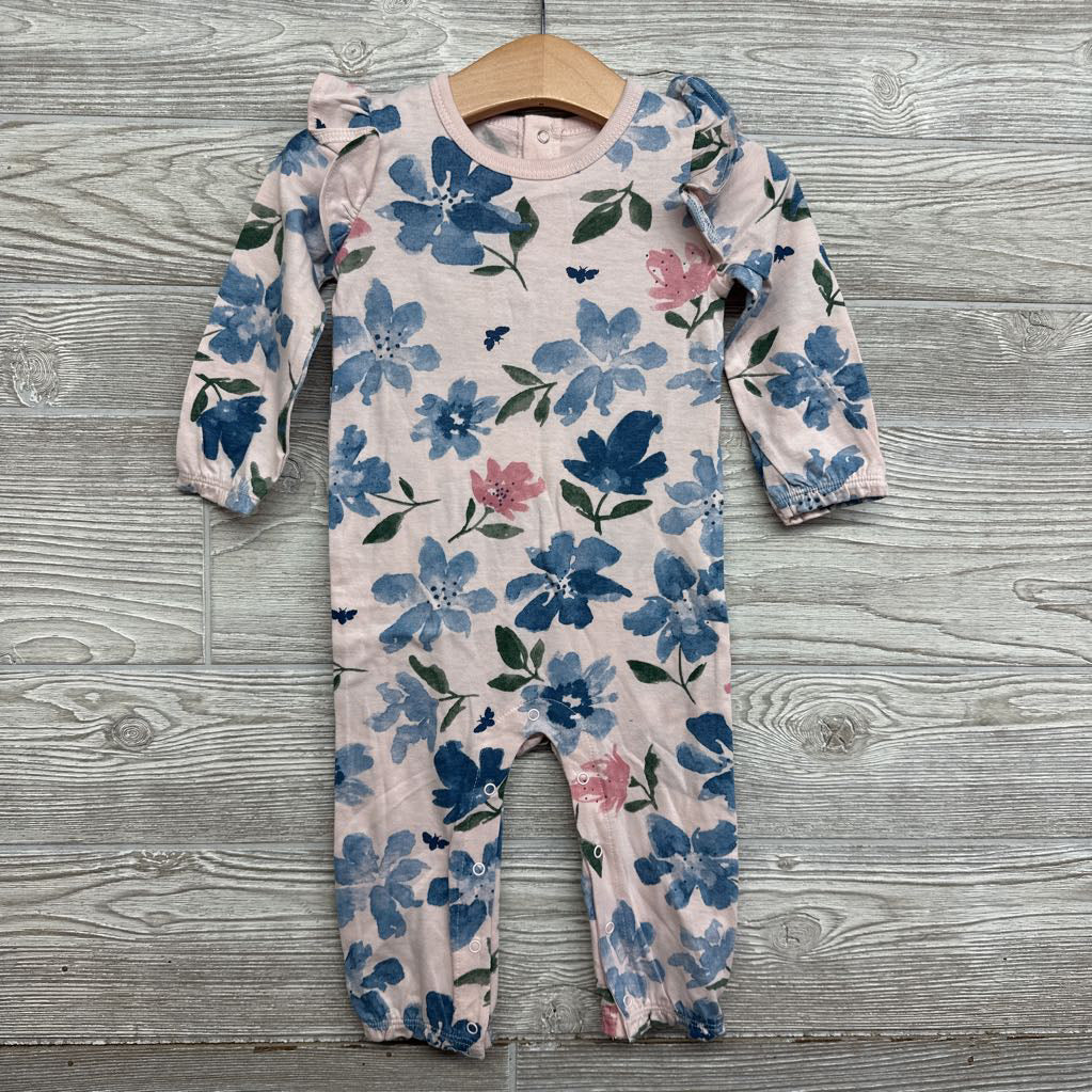 Nw/oT LS Flutter Sleeve Outfit Flowers 6-9M
