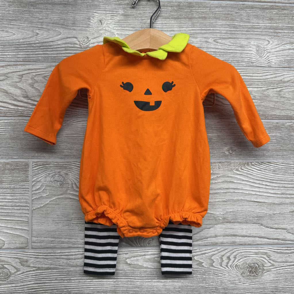 Pumpkin Bodysuit, Leggings & Head Wrap 0-3M