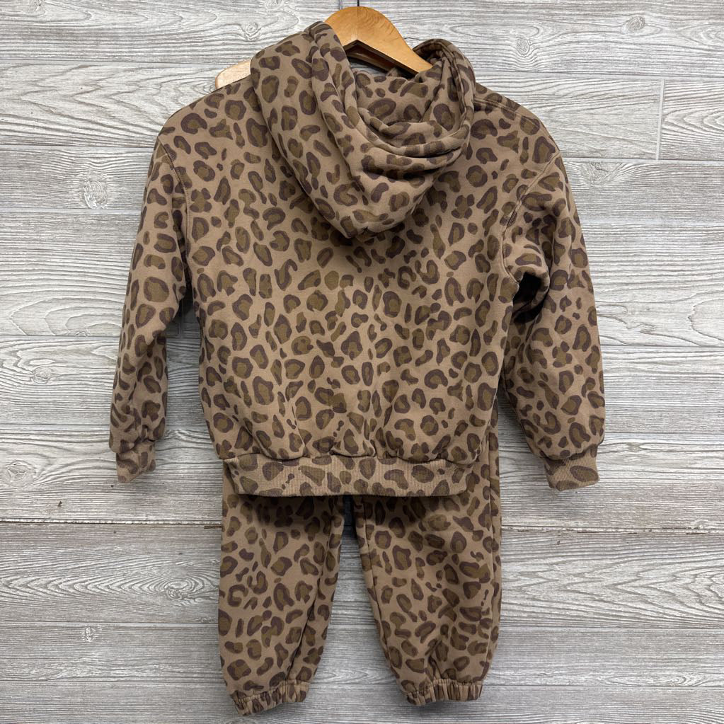 Minimal Hoodie & Sweatpants Leopard Print 7-8