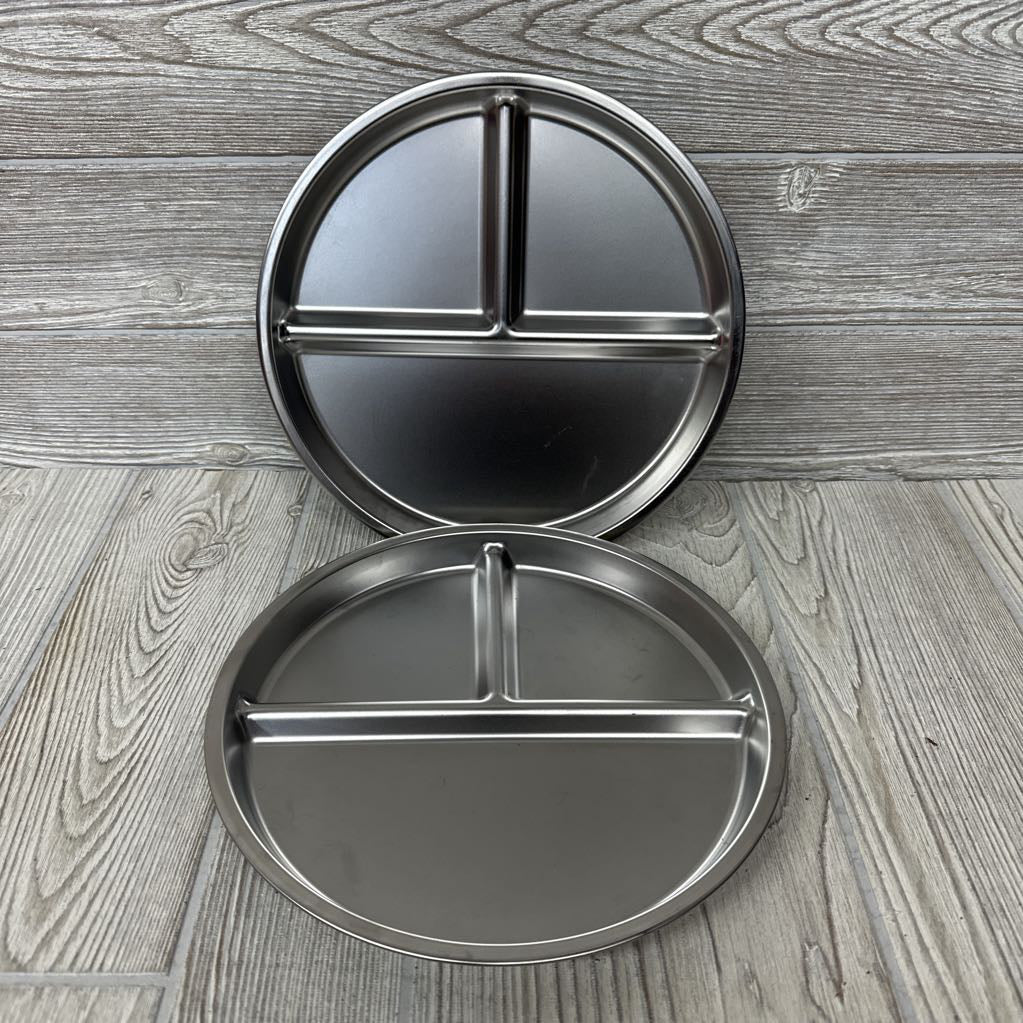 2 Pk Divided Stainless Steal Plates