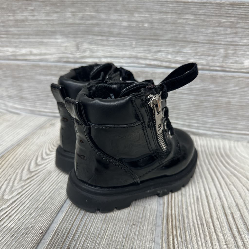 Patent Leather Side Zip Boots 4c