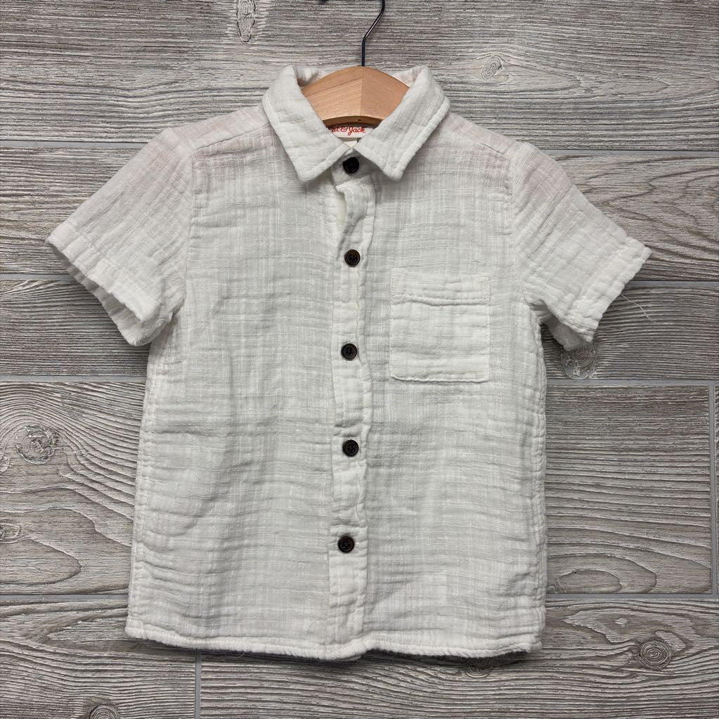 Gauze Button Up Shirt Chest Pocket 3T
