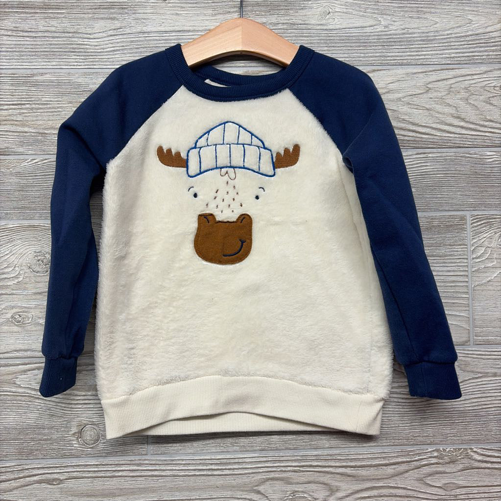 Plush Crewneck Moose 5T