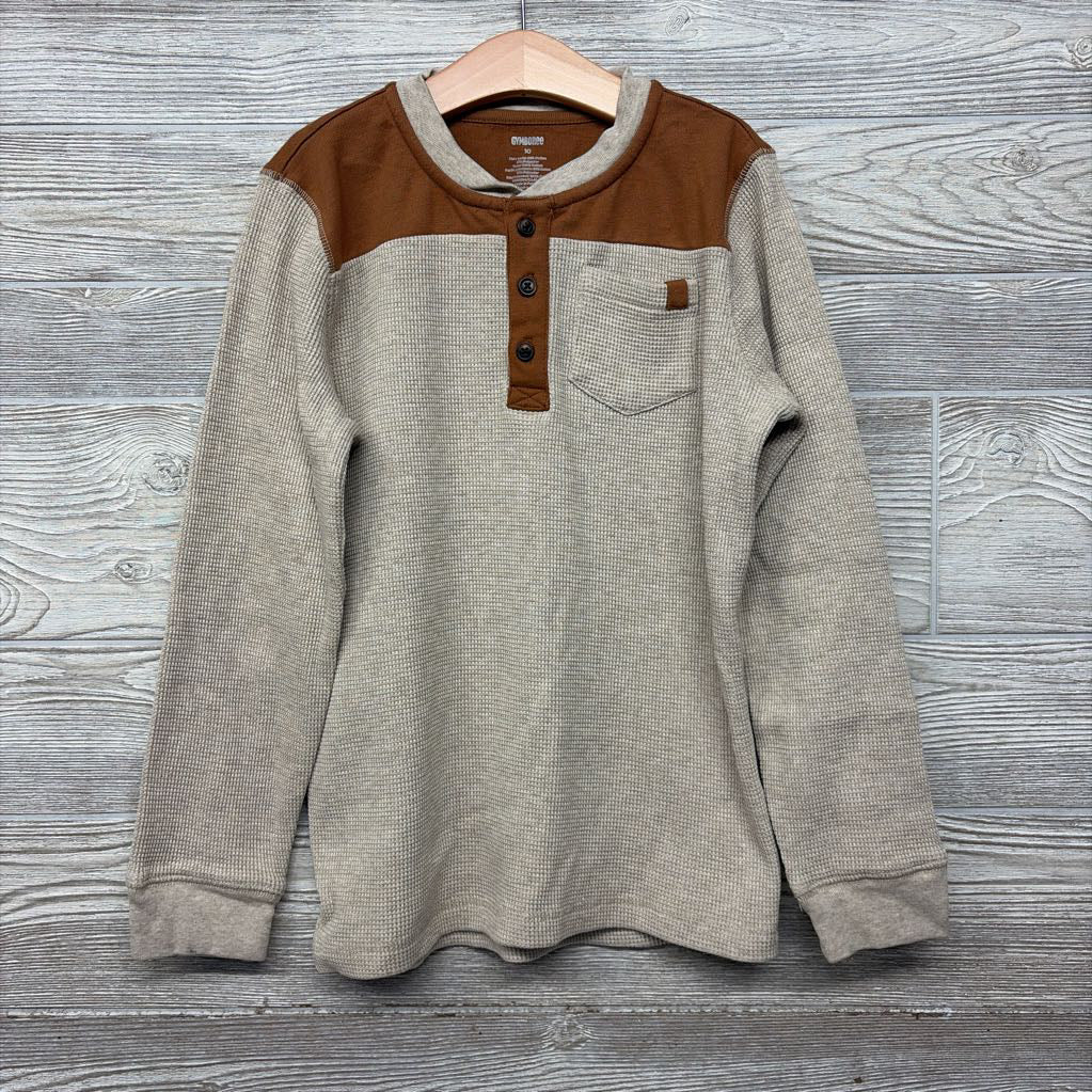 LS HW Waffle Knit Henley Shirt Chest Pocket 10