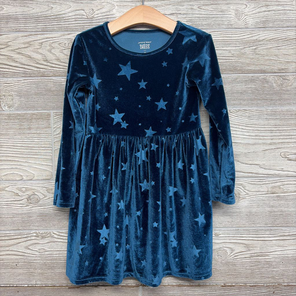 LS Velvet Dress Stars 4T