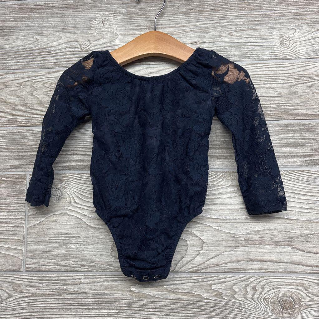 LS Lace Bodysuit & Bell Bottom Pants Flowers 12-18M