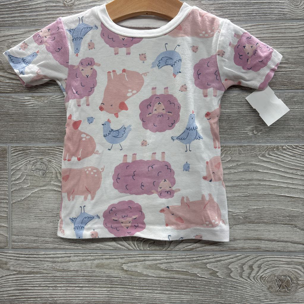 2 Pc PJs Sheep Pigs Chickens 3T