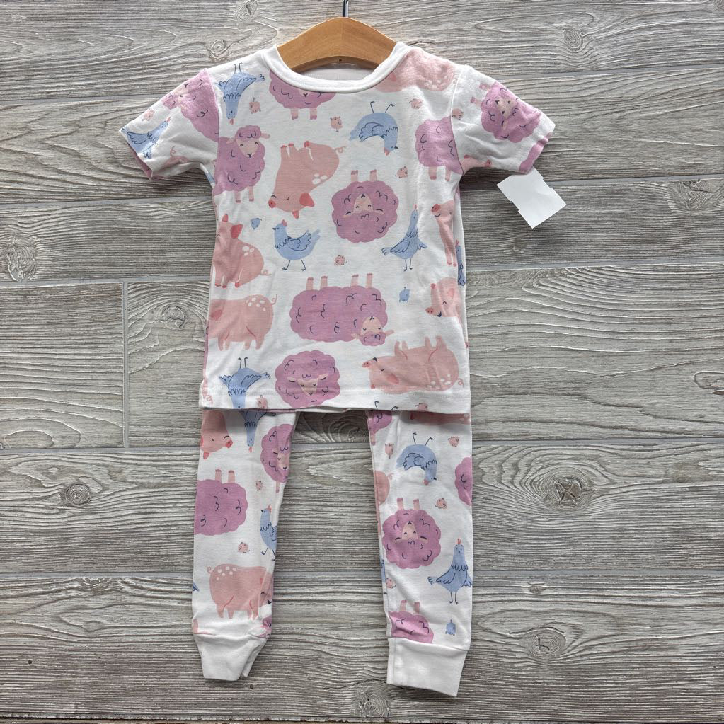 2 Pc PJs Sheep Pigs Chickens 3T