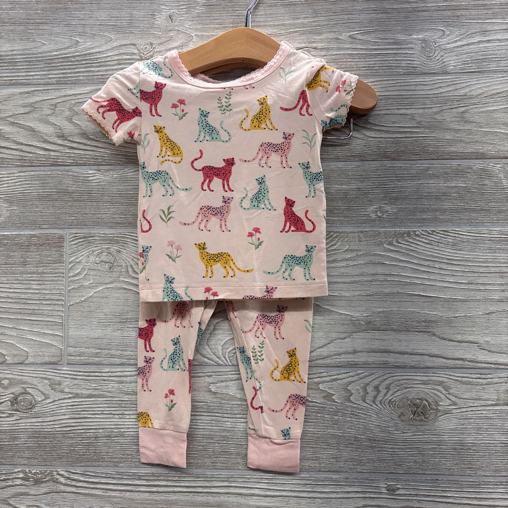 2 Pc Bamboo PJs Cheetahs 12M
