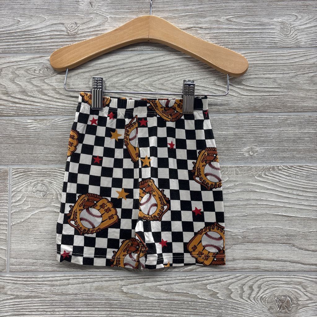 2 Pc Bamboo PJs Checker Baseball 2-3T