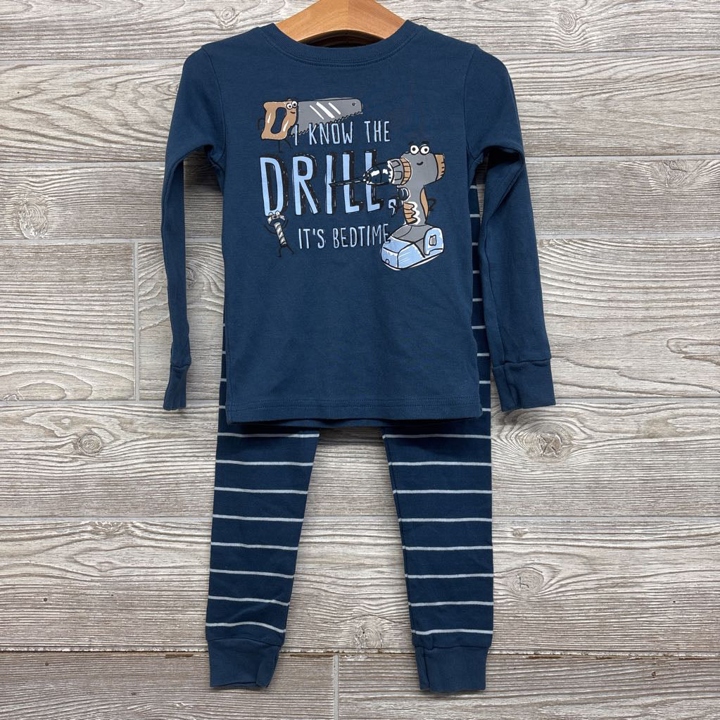 2 Pc LS PJs I Know The Drill Stripes 4T