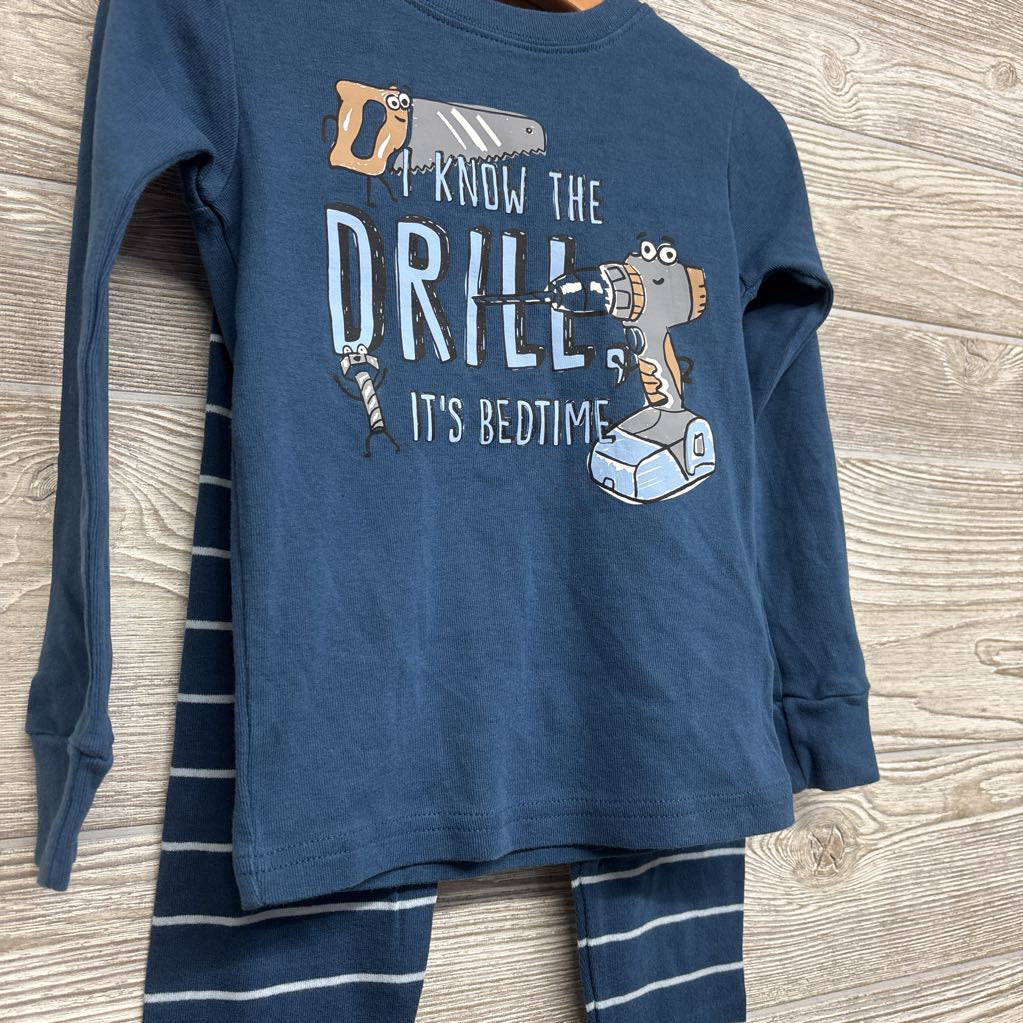 2 Pc LS PJs I Know The Drill Stripes 4T