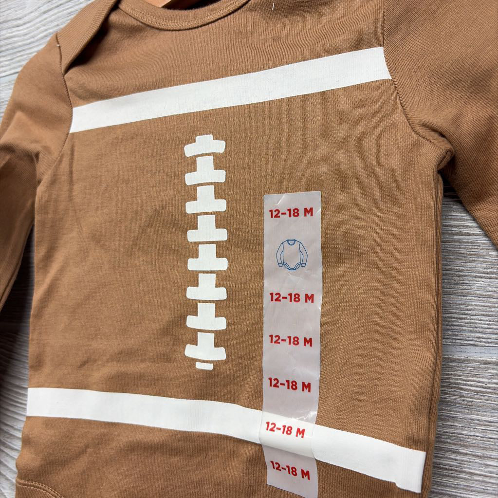 NEW LS Bodysuit Football 12-18M
