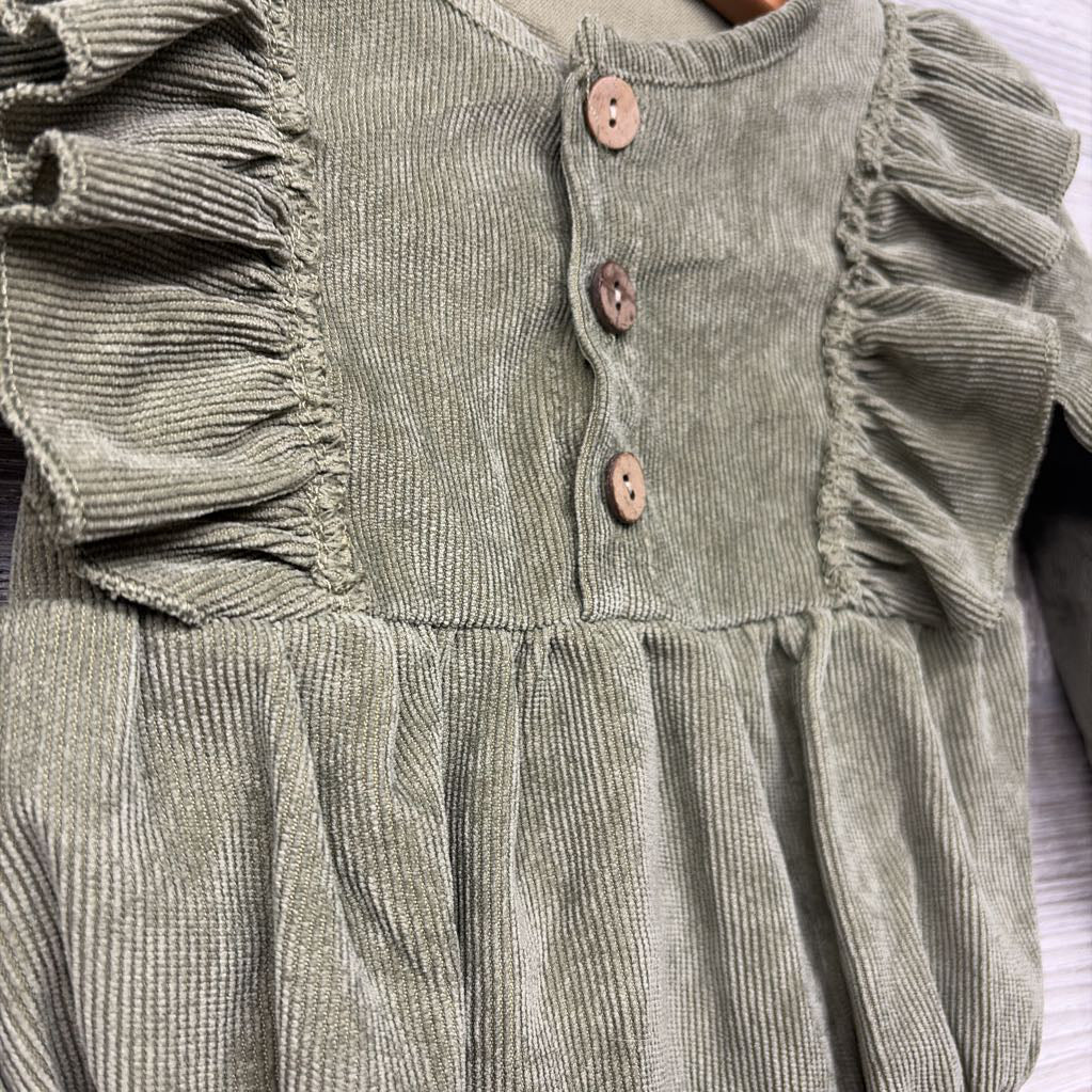 Corduroy Ruffle Bodysuit 18M