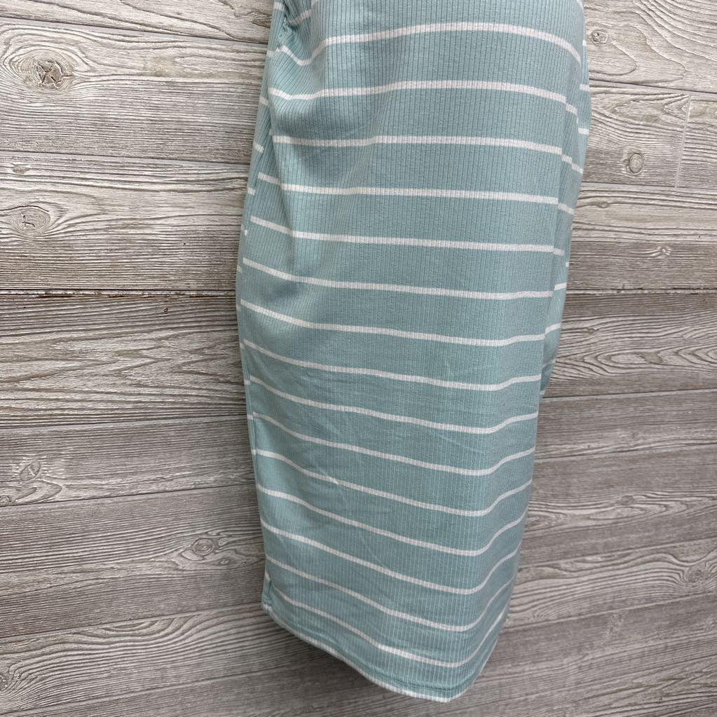 Ribbed Ruched Tank Dress Stripes Large