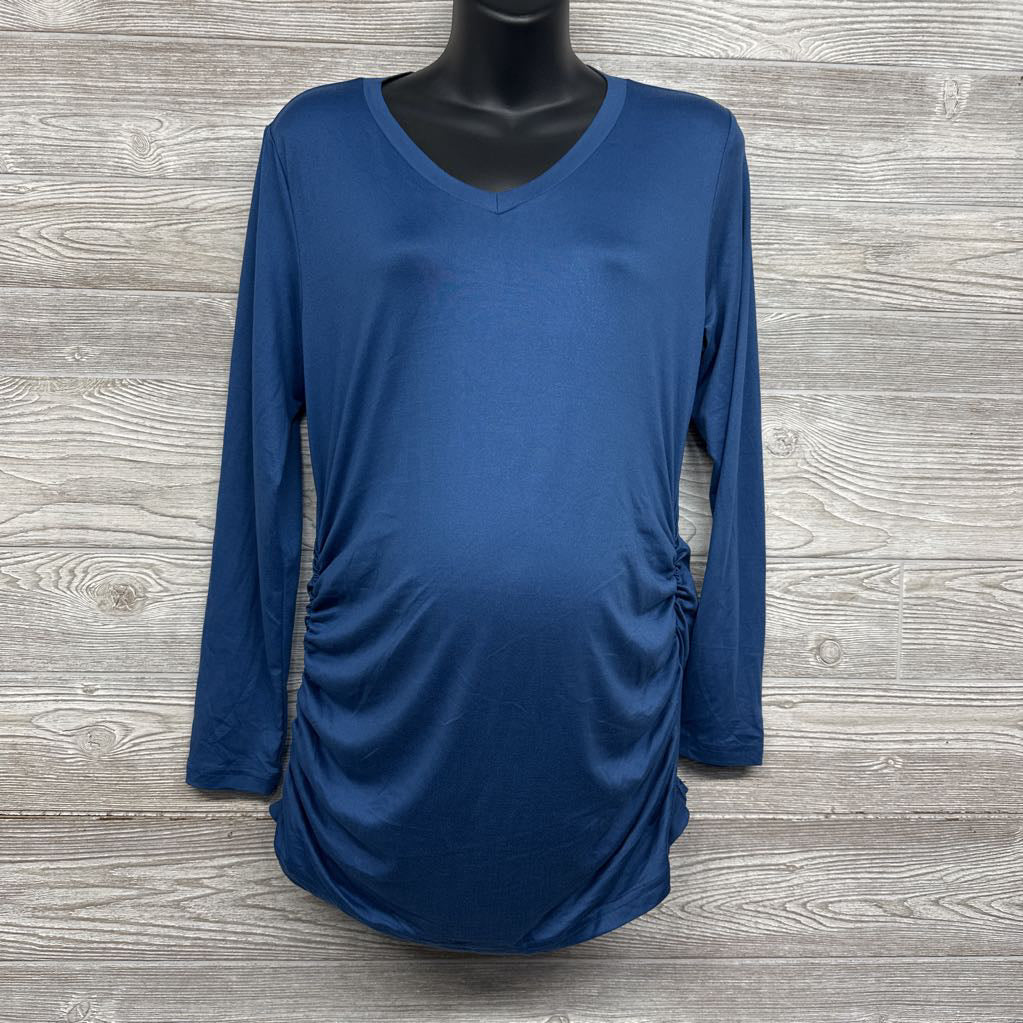 LS Ruched V Neck Shirt Large