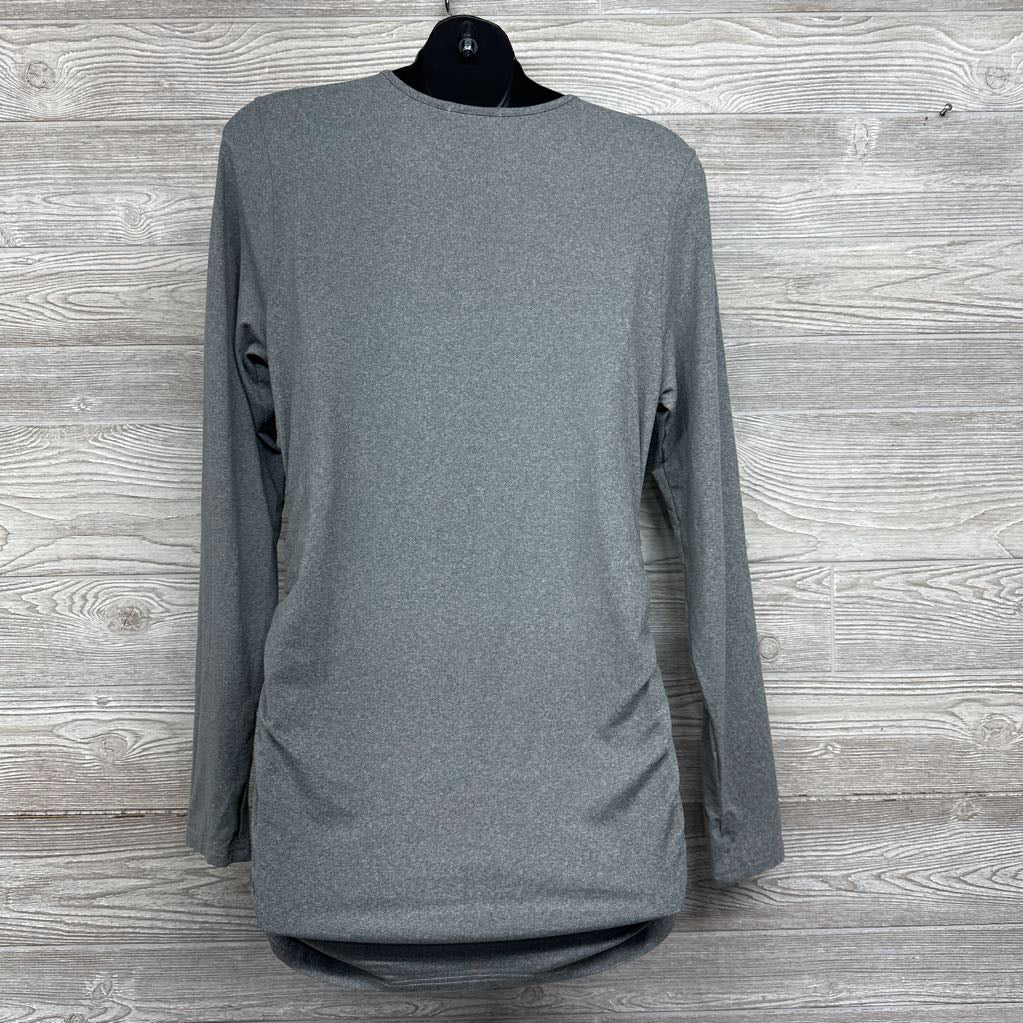 LS Ribbed Ruched Shirt Large