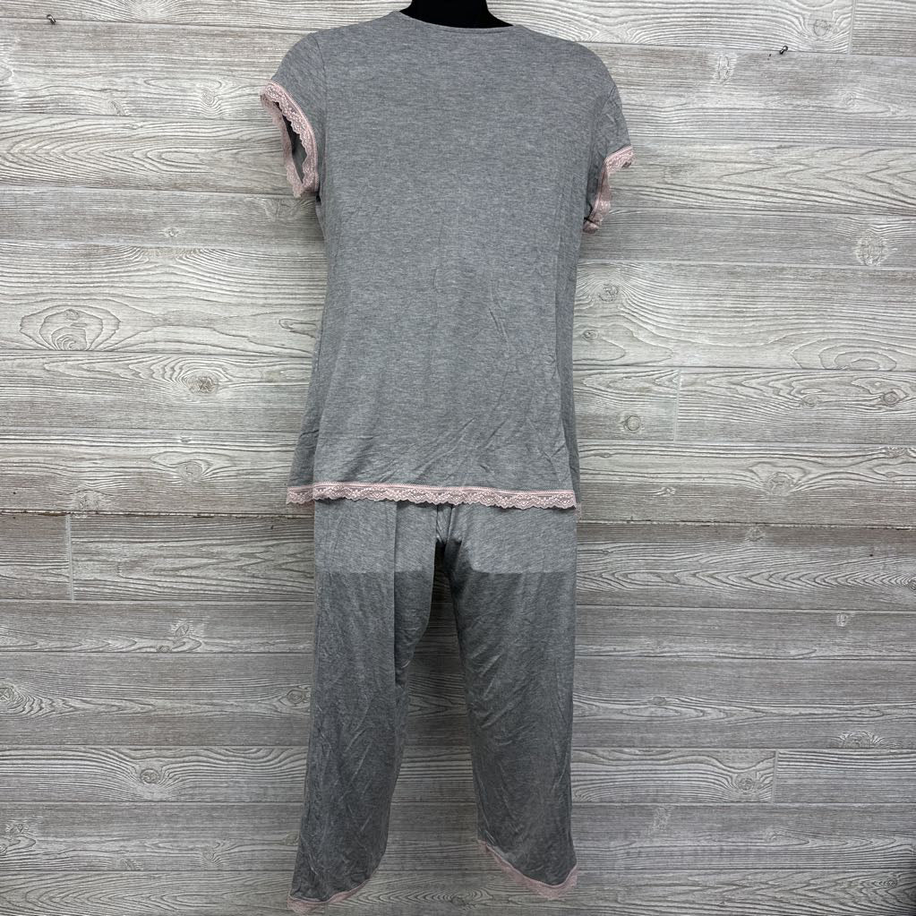 2 Pc Lace Trim Nursing PJs Large