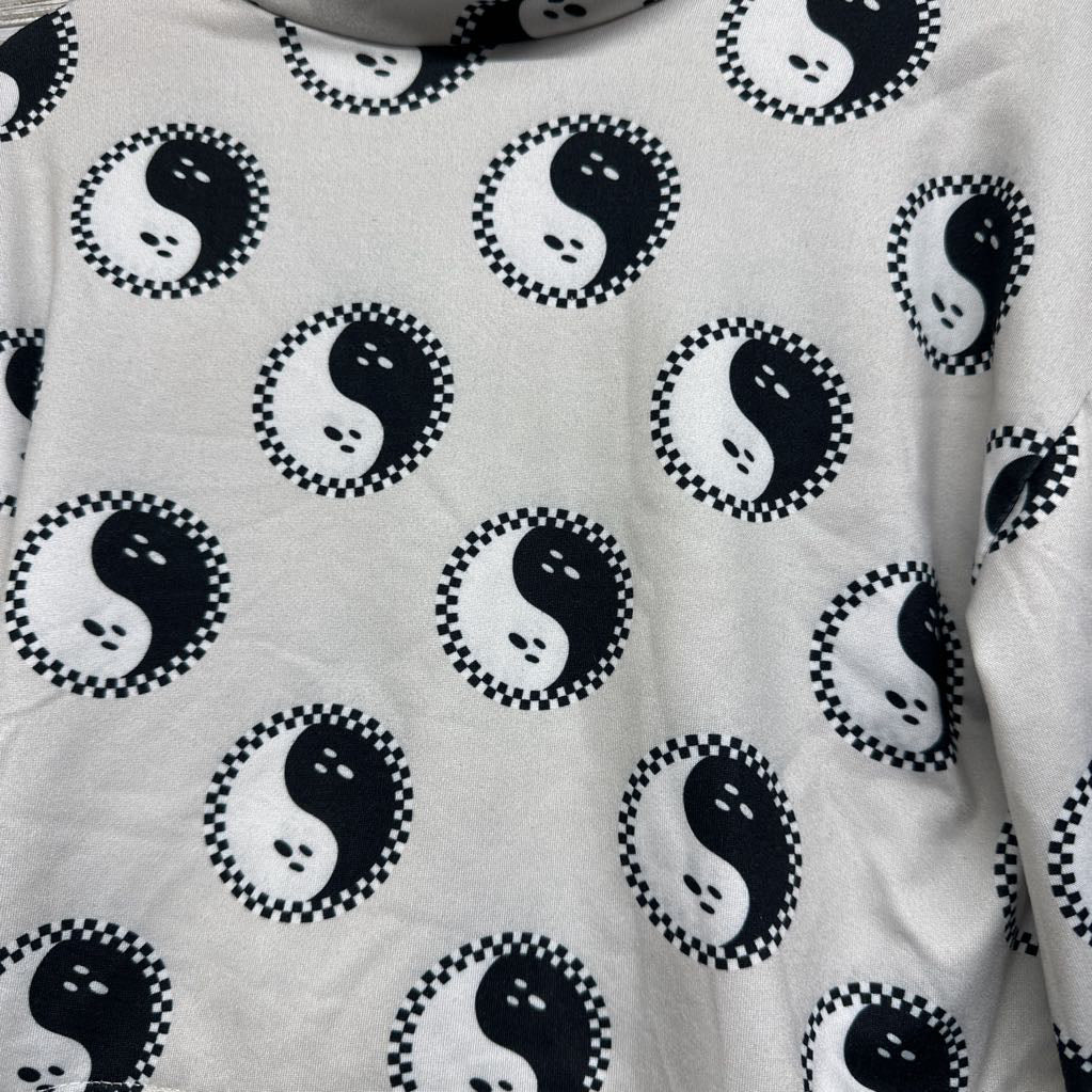 handmade LS Cropped Turtle Neck Shirt Ghost Yin Yang 3T