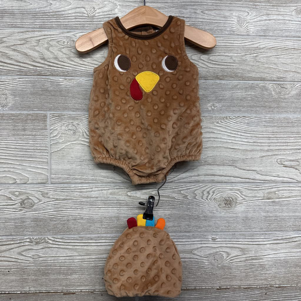 Minky Dot Turkey Outfit W/ Hat 6M