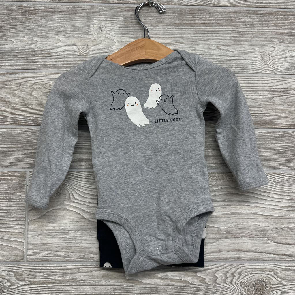 LS Bodysuit Little Boo & Pants Ghosts 3M