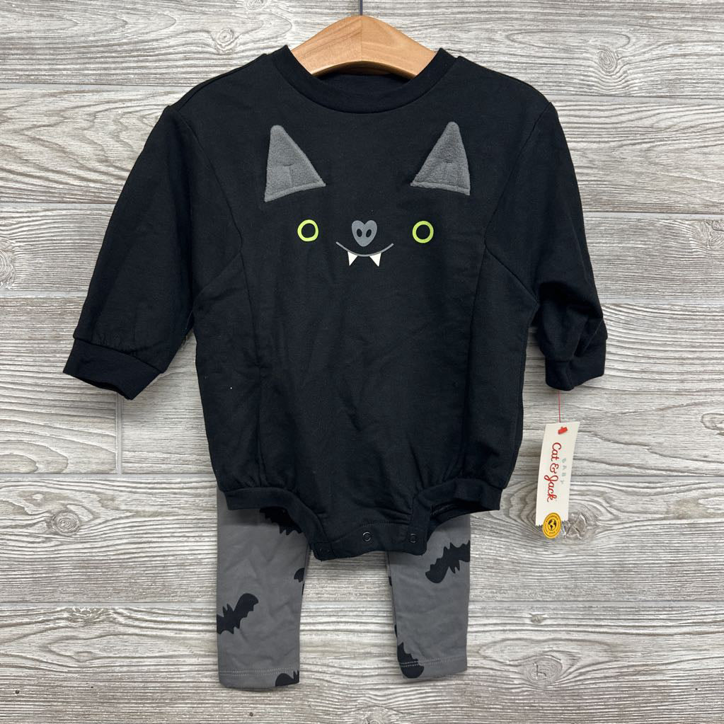 NEW LS Romper & Leggings Bats 18M