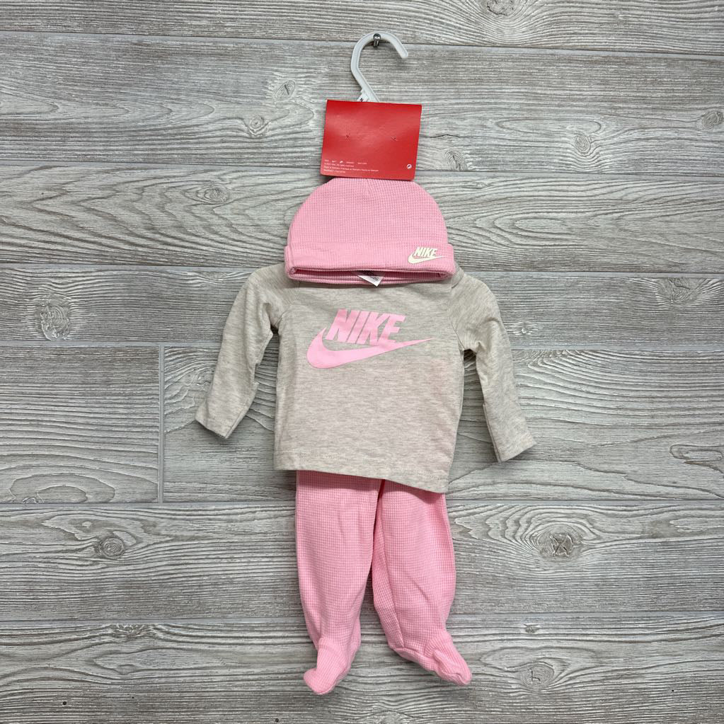 NEW LS Shirt, Waffle Knit Footed Pants & Hat NB
