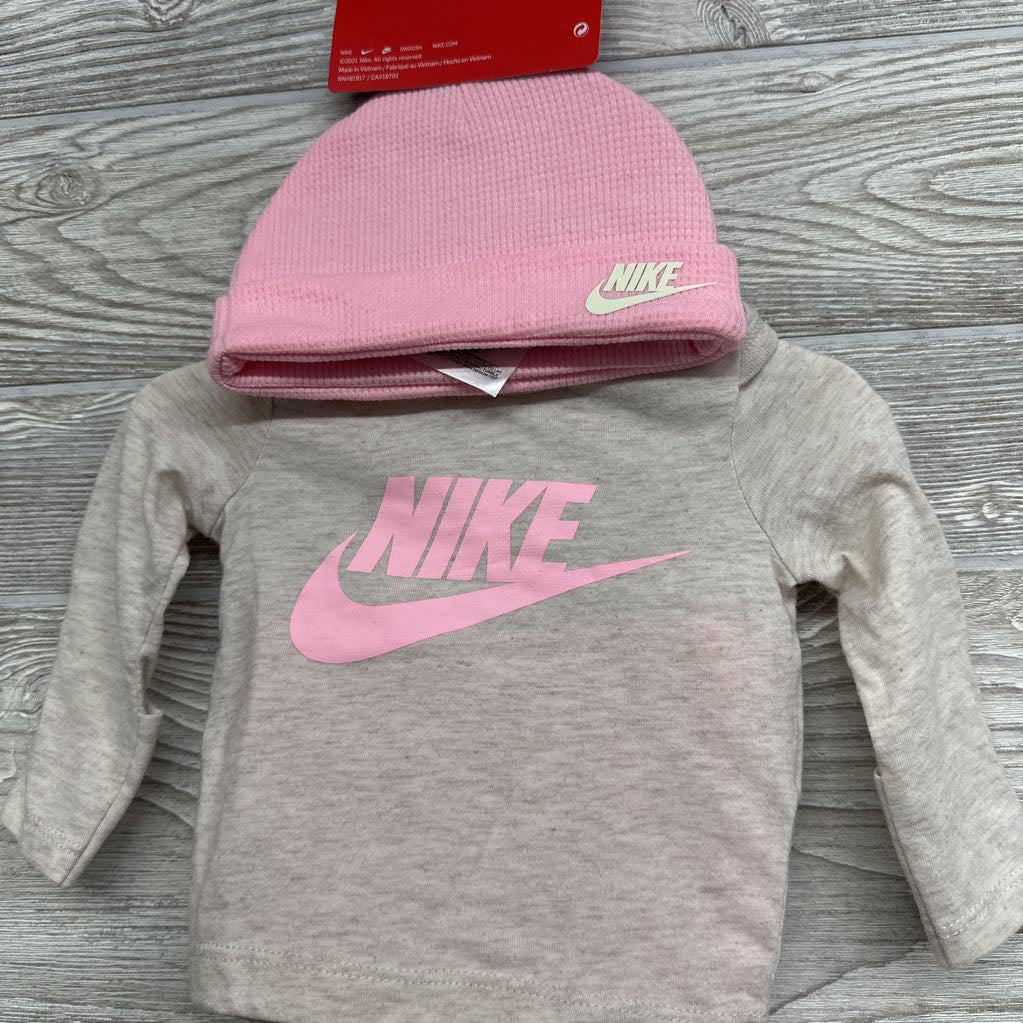 NEW LS Shirt, Waffle Knit Footed Pants & Hat NB