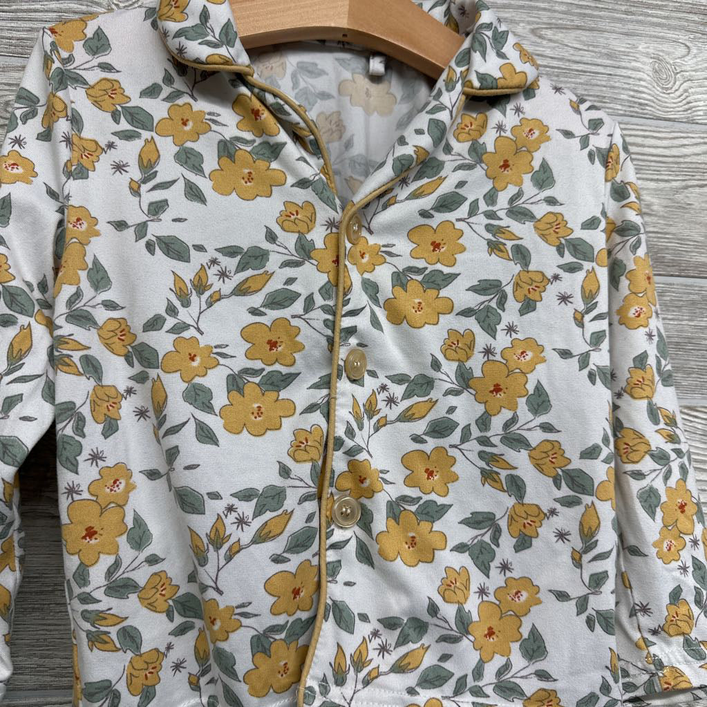 2 Pc LS Button Up PJs Flowers 4T