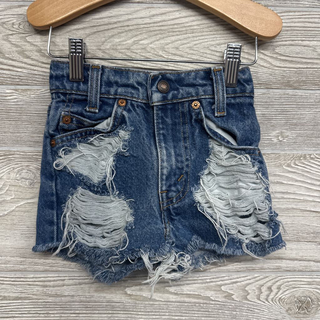 Distressed Denim Shorts Frayed 7 Slim
